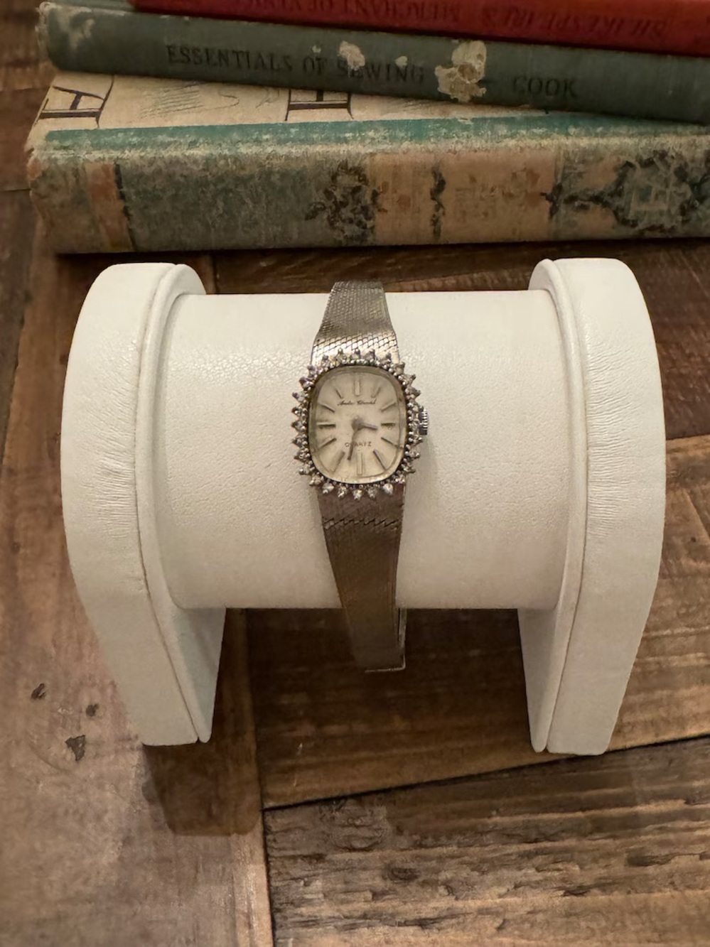 Vintage Andre Cheval Diamond Watch, White Gold & Stainless Steel
